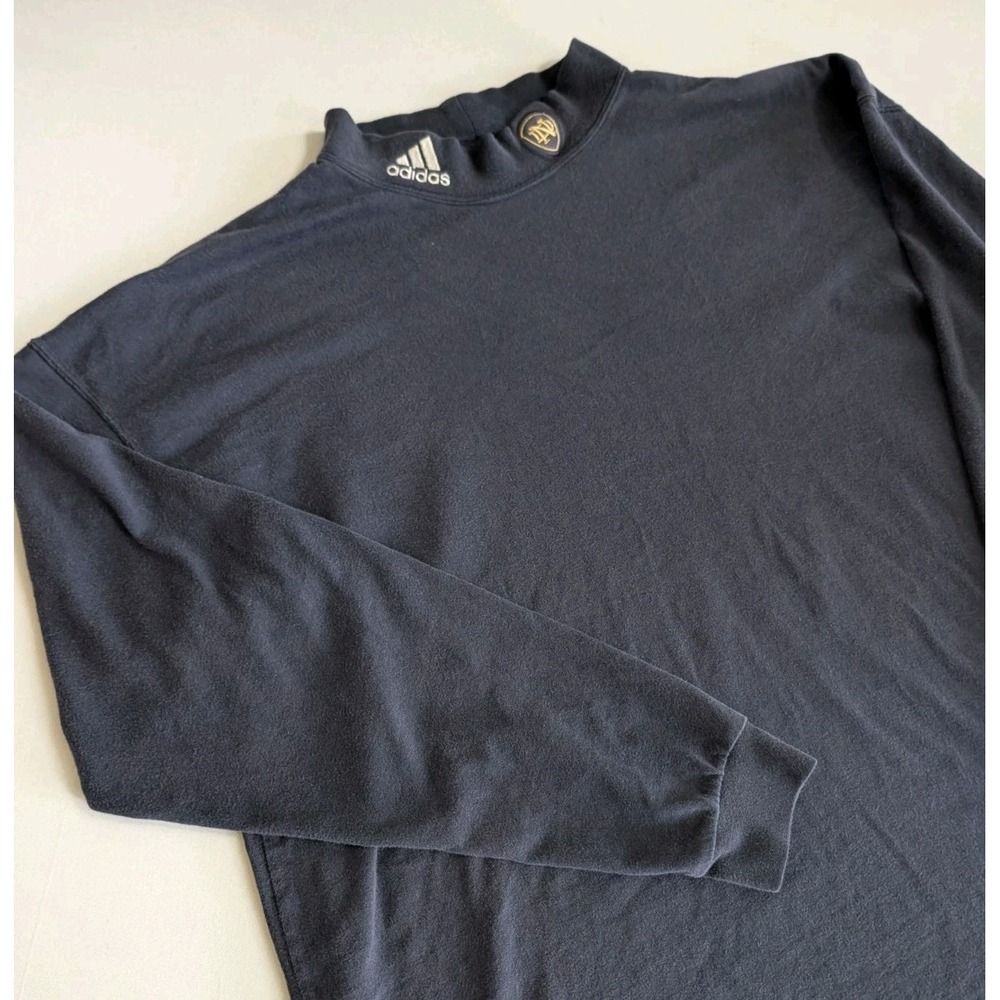 VTG 90s Adidas Notre Dame Fighting Irish Mock Neck Shirt Men's XL Faded Navy